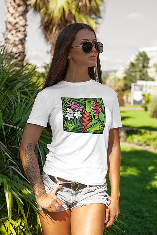 Bora Bora t-shirt girl in a park