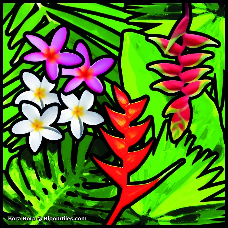 Bora Bora Bloomtiles tropical floral design