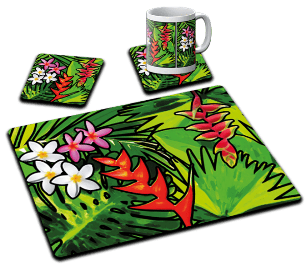 Bora Bora placemats and drink coasters