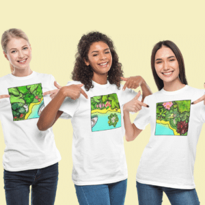 Fiji tropical, floral, botanical t-shirts