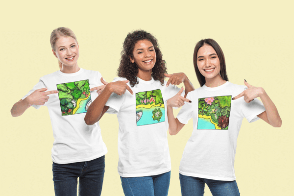 Fiji tropical, floral, botanical t-shirts