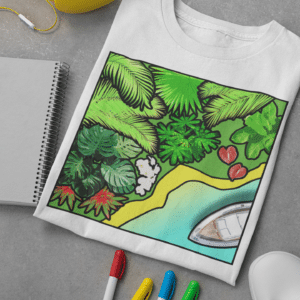 Fiji unisex t-shirt for plant lovers, tropical plants design. Gardening gift. Botanical print. Exotic flowers and plants shirt. Gardener tee.