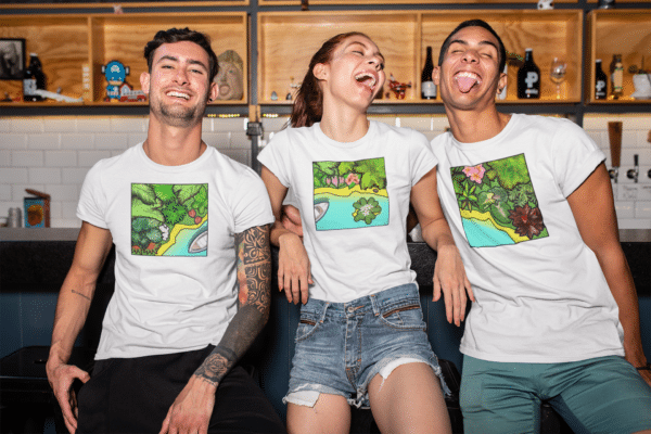 Fiji tropical, floral, botanical t-shirts