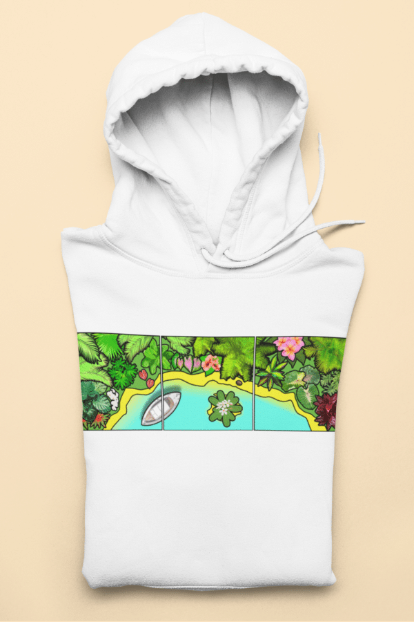 Fiji tropical, floral, botanical hoodie