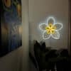 Plumeria (Frangipani) floral neon LED lights sign wall art decoration 'Celadine'
