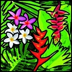 Bora Bora floral, tropical design pattern