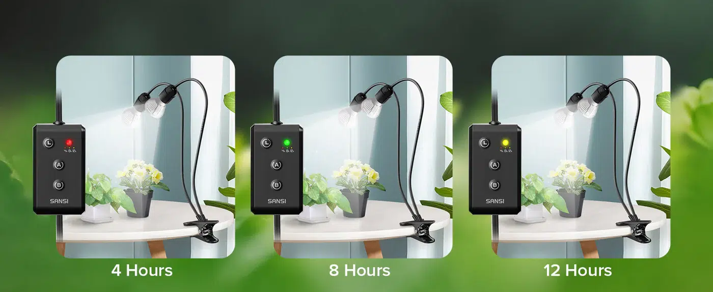 20W Adjustable 2-Head Clip-on LED Grow Light with timer