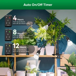 30W Adjustable 3-Head Clip-on LED Grow Light with timer